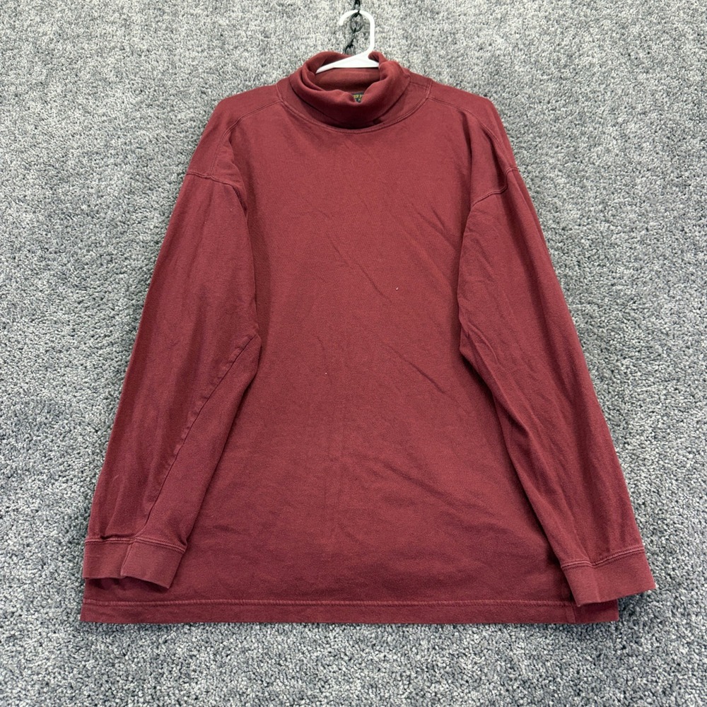 Chesterfield Shirt Turtleneck Mens L Red Solid Casual Outdoor